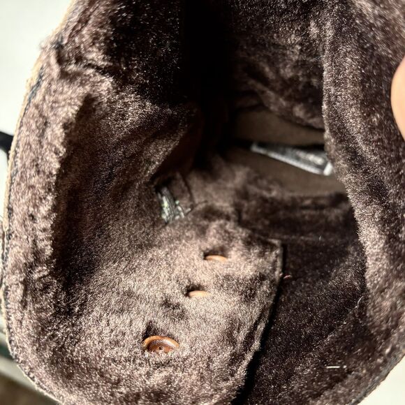 Skechers 47220 Slouch Suede Leather Boots Women’s 8.5 Fur Lined Chocolate - Picture 8 of 10